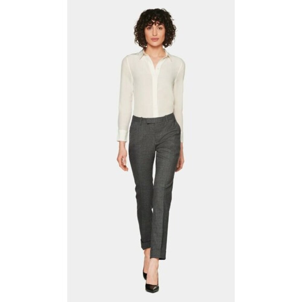 Suistudio Charles Ivory Silk Blouse Button Down Top Shirt SZ 4 New $199